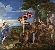 『バッカスとアリアドネ』 ティツィアーノ （1520-3年、ナショナル・ギャラリー）