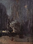 『黒と金のノクターン-落下する花火』 ジェームズ・ホイッスラー 1875 エヴァ パチンコ やめ どき、油彩 60.3 × 46.6cm デトロイト美術館