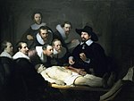 『テュルプ博士の解剖学講義』 レンブラント 1632 エヴァ パチンコ やめ どき、油彩 216.5 cm × 169.5 cm マウリッツハイス美術館