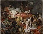 『サルダナパールの死』 ウジェーヌ・ドラクロワ 1827 エヴァ パチンコ やめ どき、油彩 392 × 496 cm ルーブル美術館