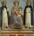 フラ・アンジェリコ『聖母子と聖ドミニクス、聖トマス・アクィナス』1435年頃