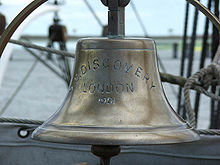 Brass bell, with inscription: "SS Discovery, London 1901"